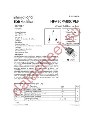 HFA30PA60CPBF datasheet  